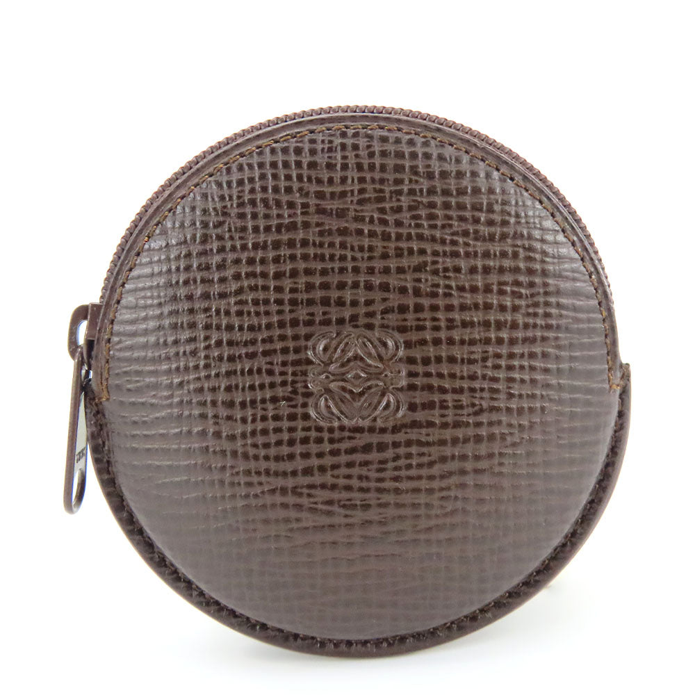 Loewe Anagram Leather Coin Case Brown