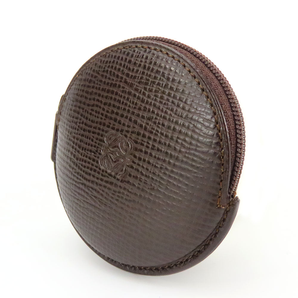 Loewe Anagram Leather Coin Case Brown