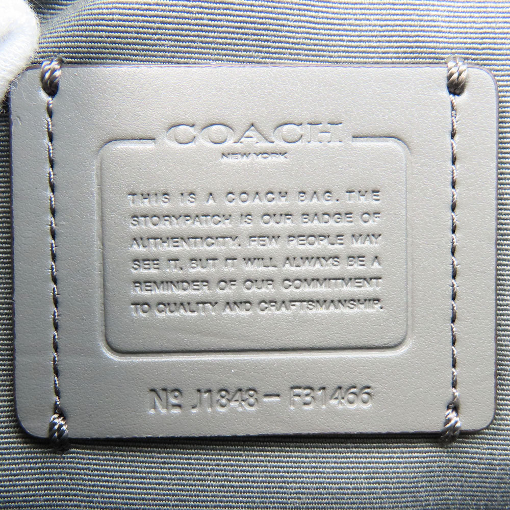 USED COACH Leather Handbag F31466 Gray 2WAY