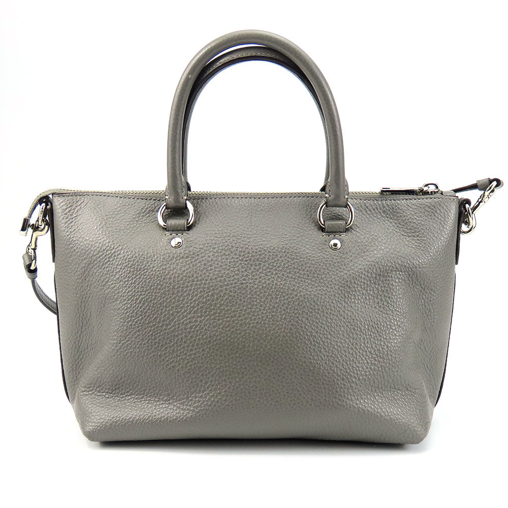 USED COACH Leather Handbag F31466 Gray 2WAY