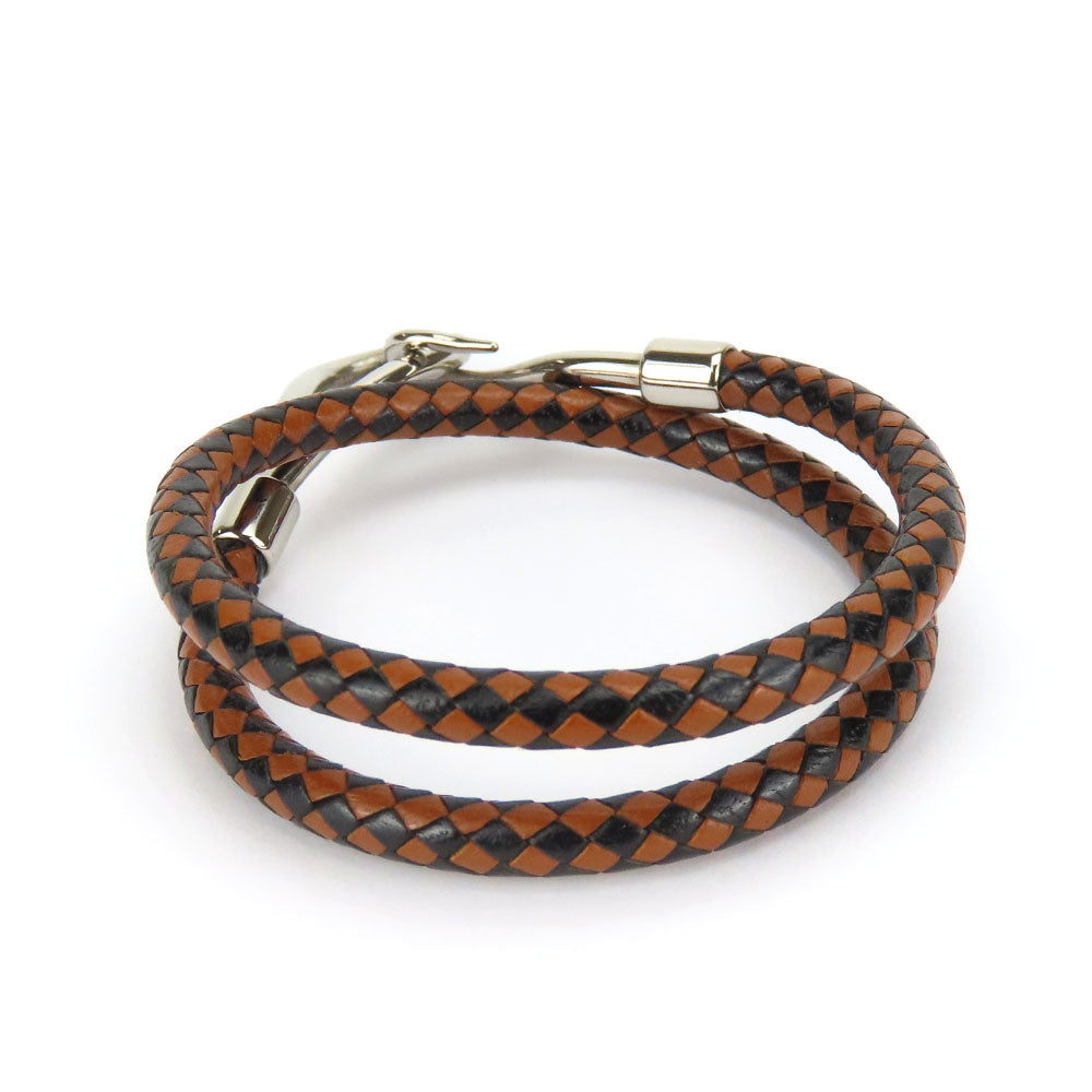 Hermes Leather Bracelet Jumbo Brown Black