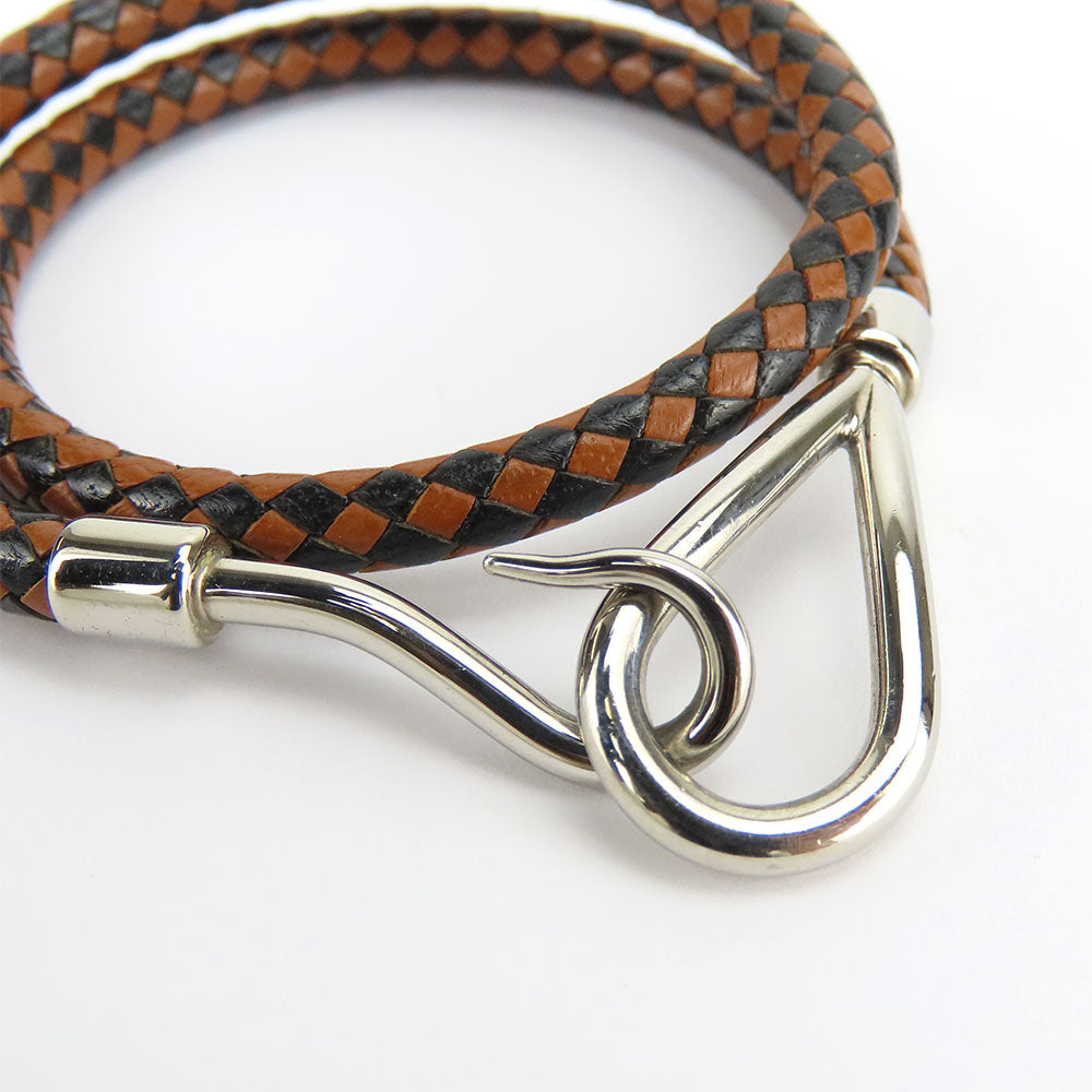 Hermes Leather Bracelet Jumbo Brown Black