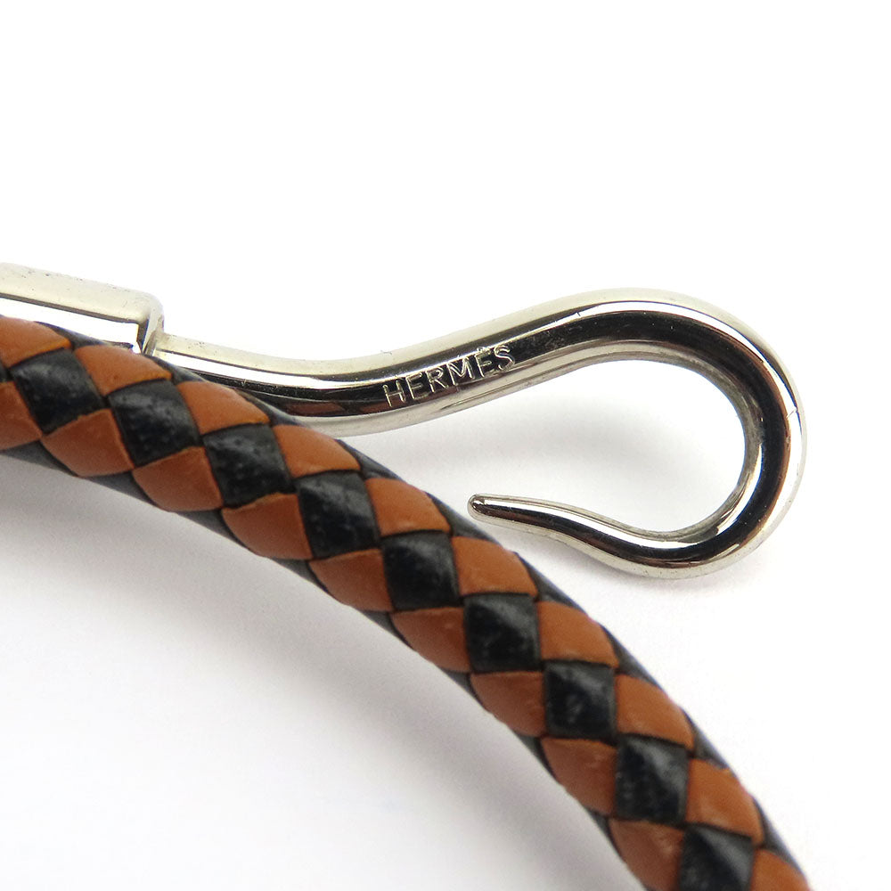 Hermes Leather Bracelet Jumbo Brown Black