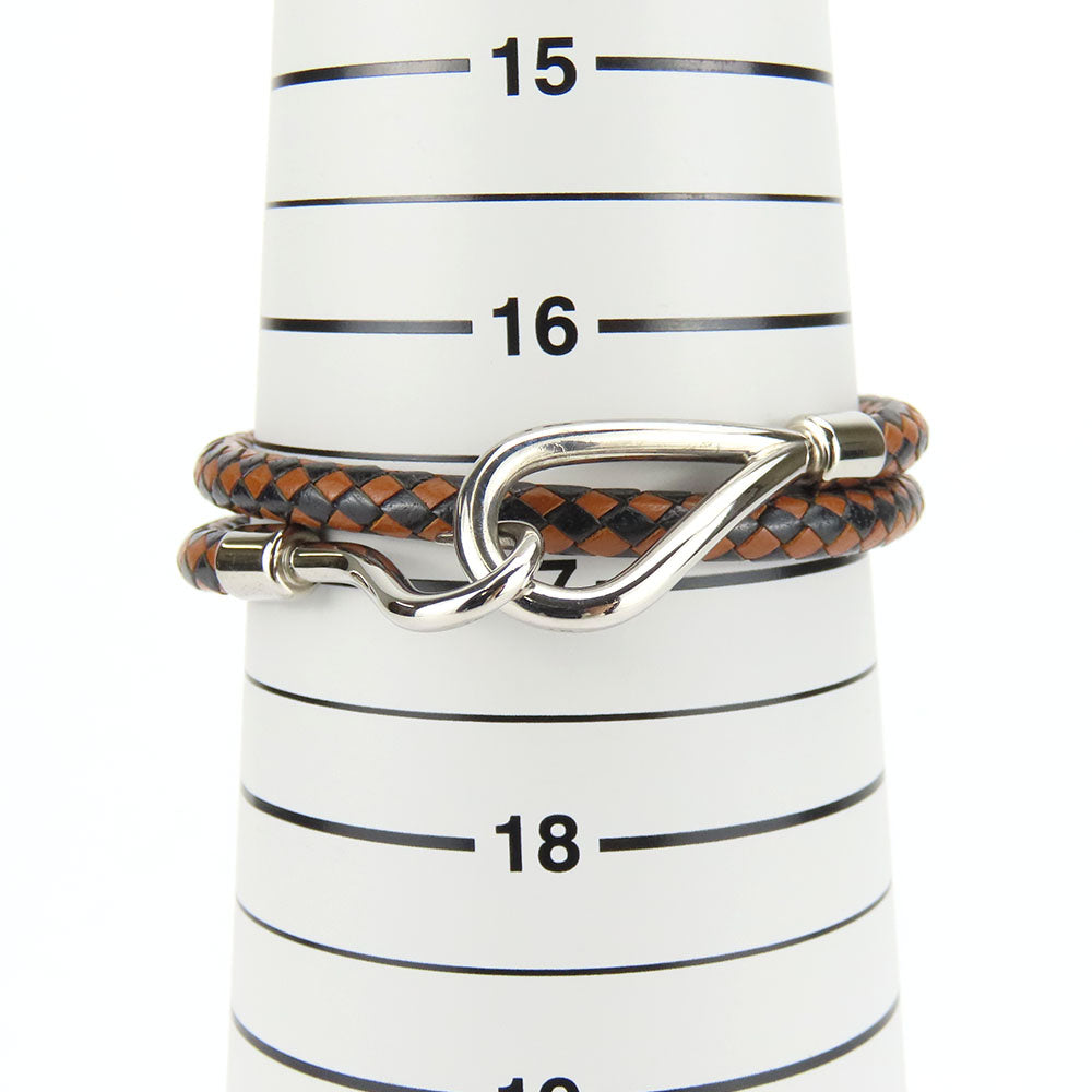 Hermes Leather Bracelet Jumbo Brown Black