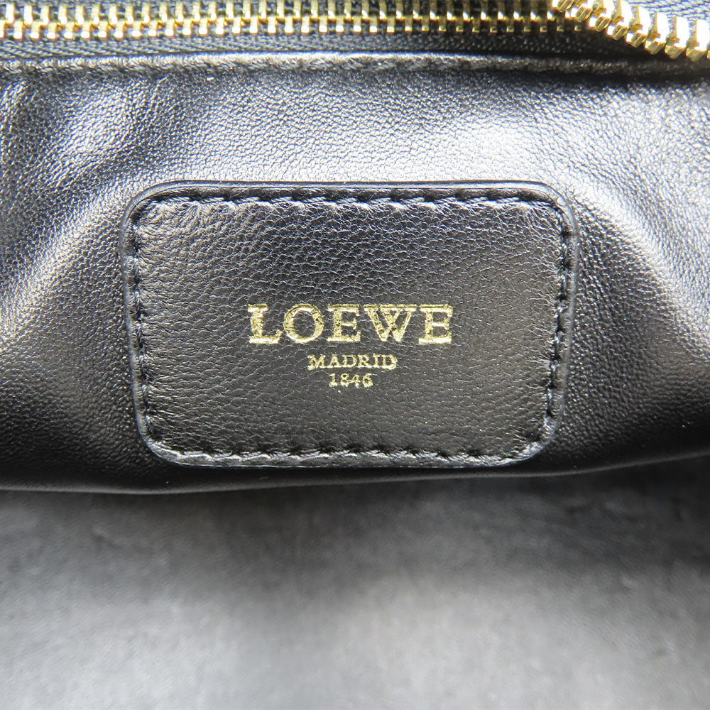 LOEWE Amazona 36 Anagram Calfskin Sheepskin Black Boston Bag