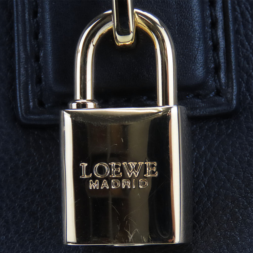 LOEWE Amazona 36 Anagram Calfskin Sheepskin Black Boston Bag