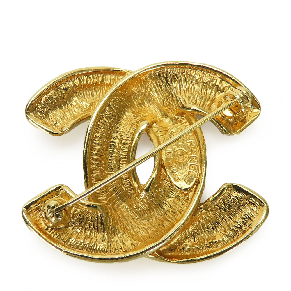 Chanel Brooch Matelasse Stitch COCO Mark Gold Plated