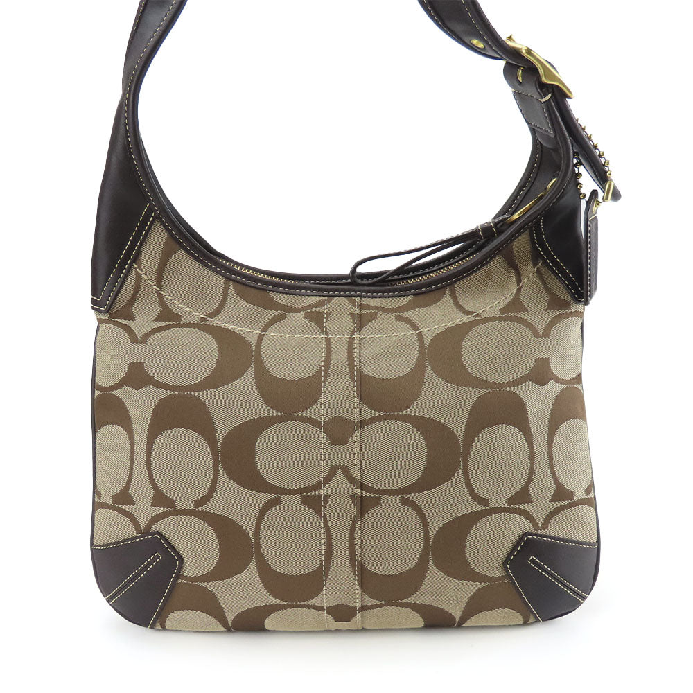 Coach F10768 Canvas Leather Shoulder Bag