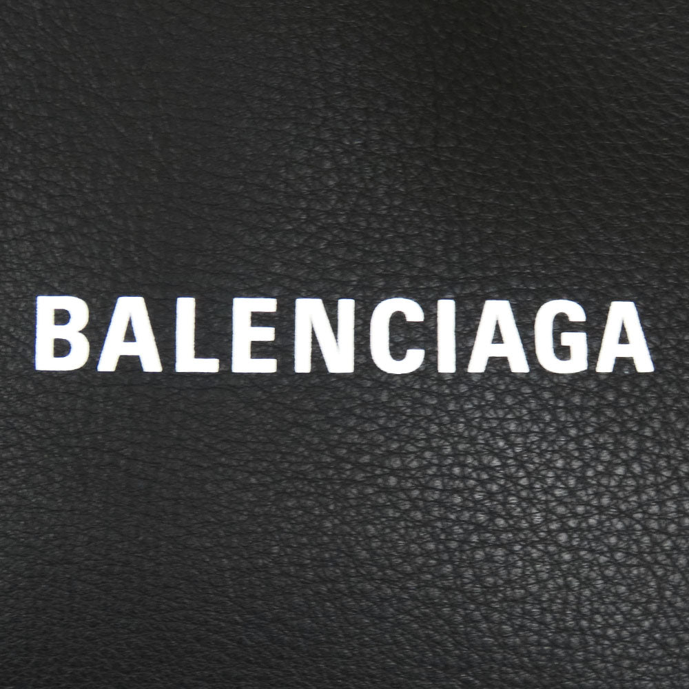 Balenciaga Leather Tote Bag Navy Kaba S