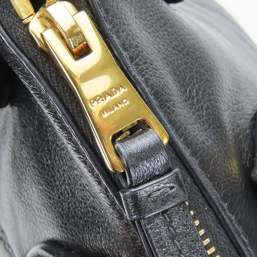 Prada Leather Handbag 1BA111 Black