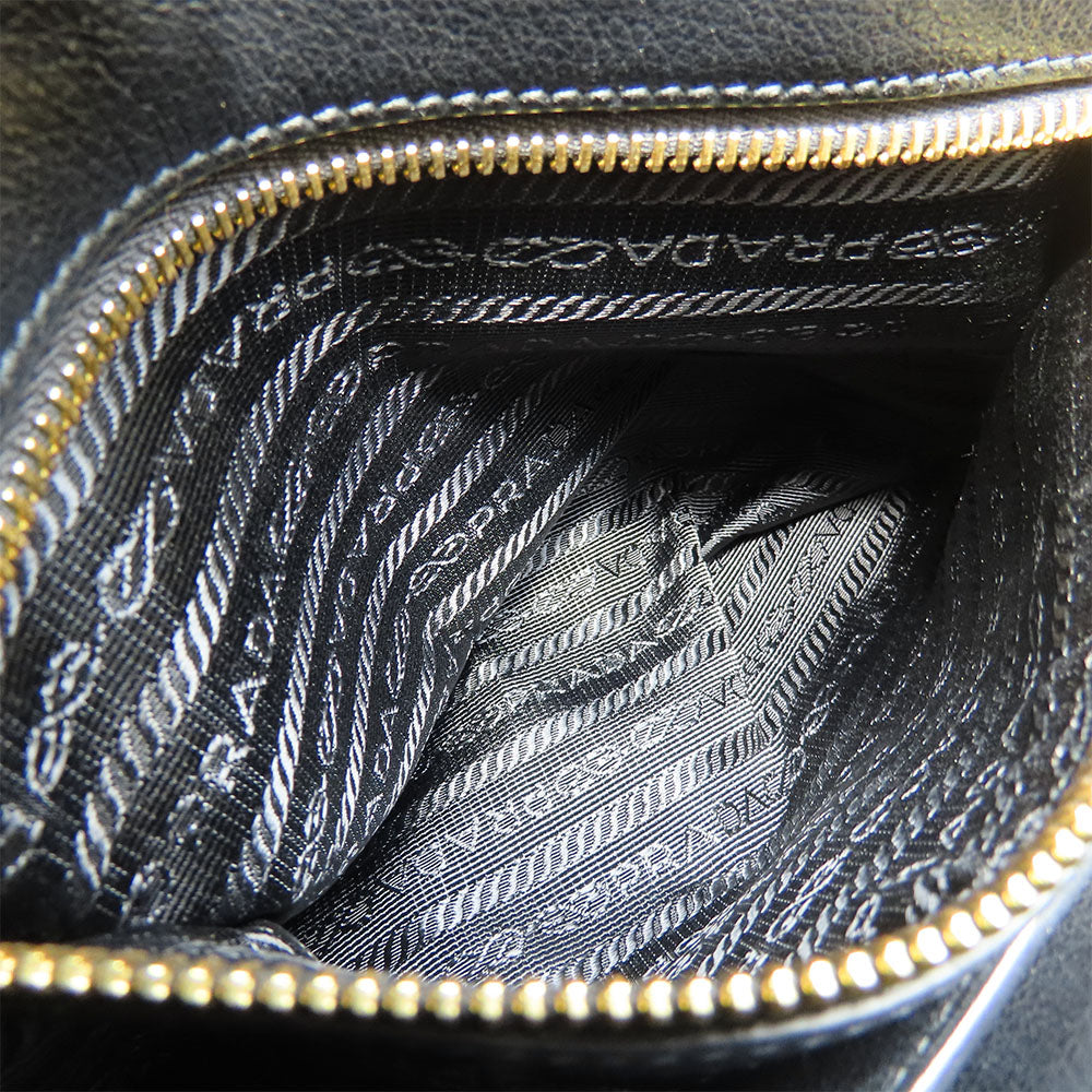 Prada Leather Handbag 1BA111 Black