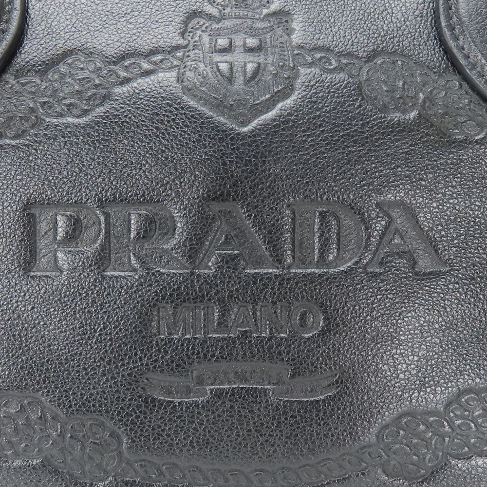 Prada Leather Handbag 1BA111 Black