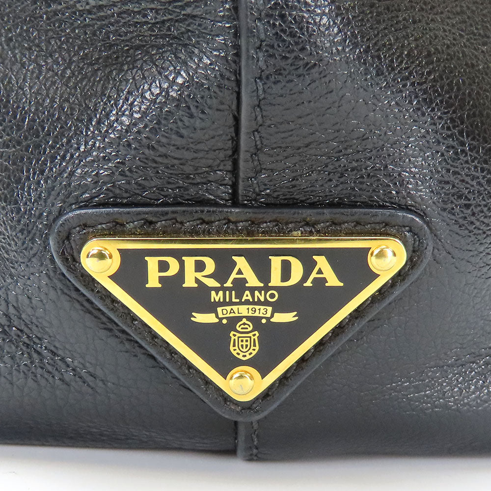 Prada Leather Handbag 1BA111 Black