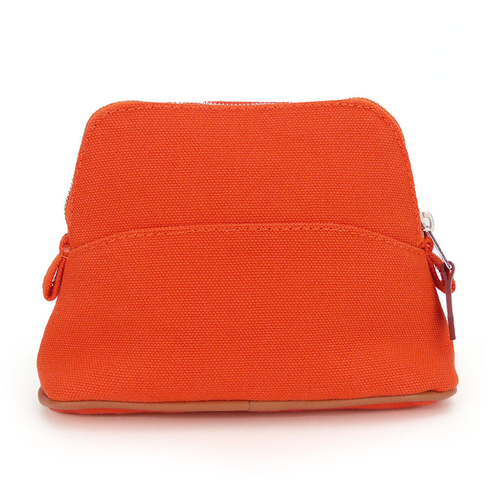 USED HERMES Cotton Mini Pouch Orange