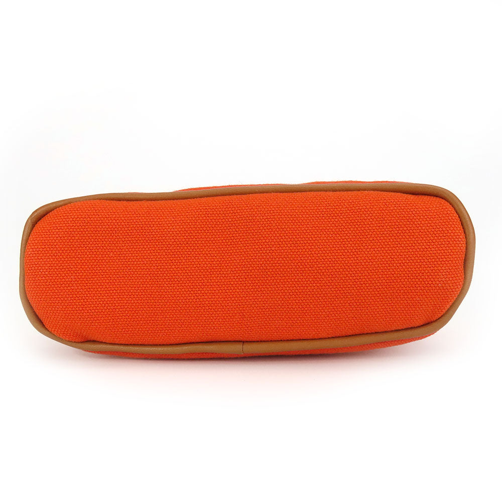 USED HERMES Cotton Mini Pouch Orange