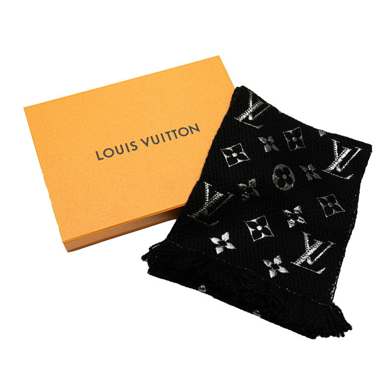 Louis Vuitton Monogram Logomania Shine Scarf M75833 Black Wool in Great Condition