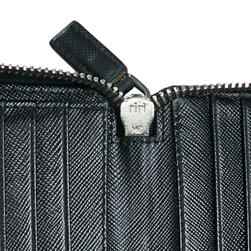 Prada Saffiano Leather Zip-Around Wallet 2M1264 in Very Good Condition