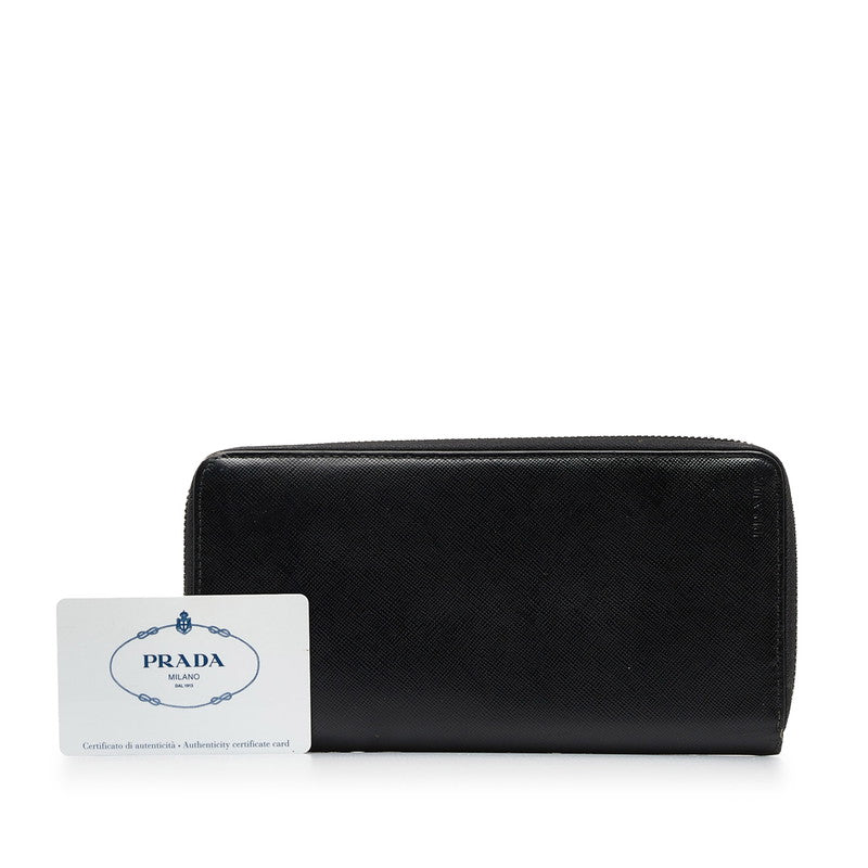 Prada Saffiano Leather Zip-Around Wallet 2M1264 in Very Good Condition