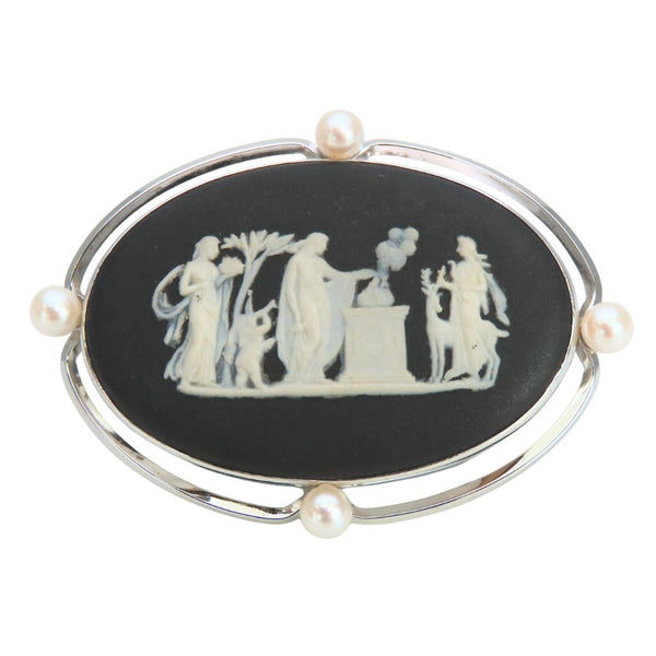 Wedgwood Jasper Silver Brooch