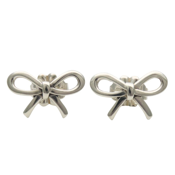 Tiffany&Co. 925 Silver Bow Pierced Earrings