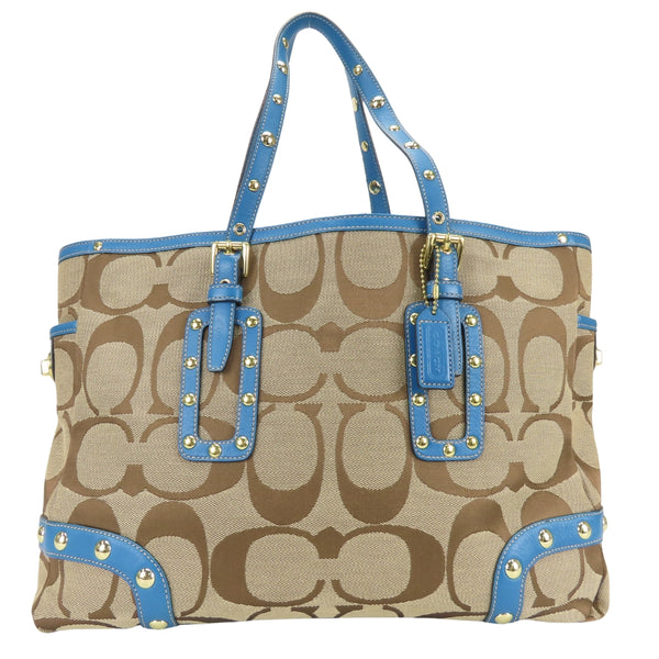 Coach Signature Canvas Leather Tote Bag