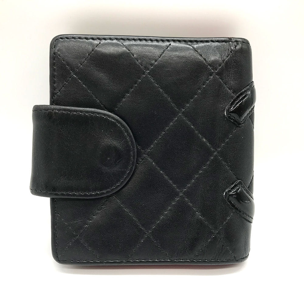 Chanel Cambon Ligne Wallet Leather Short Wallet in Fair condition