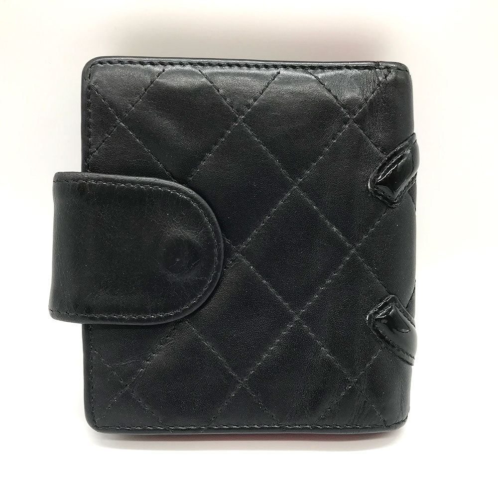 Chanel Cambon Ligne Wallet Leather Short Wallet in Good Condition