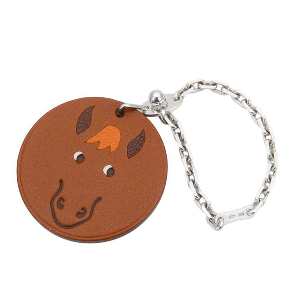 HERMES Horse Leather Silver925 Horse Charm