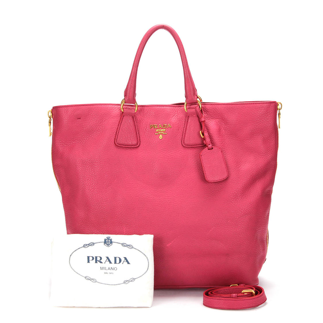 Prada Vitello Daino Shoulder Bag Leather Shoulder Bag in Good Condition