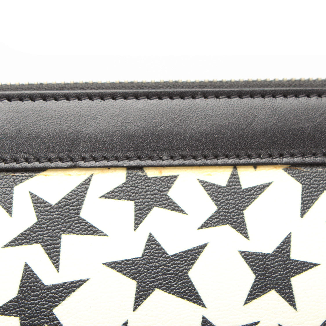 Star Print Leather Clutch