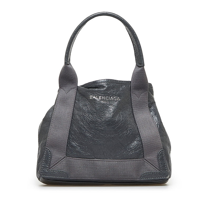 Balenciaga Navy Cabas XS Bag Leather Handbag 390346 in Good condition