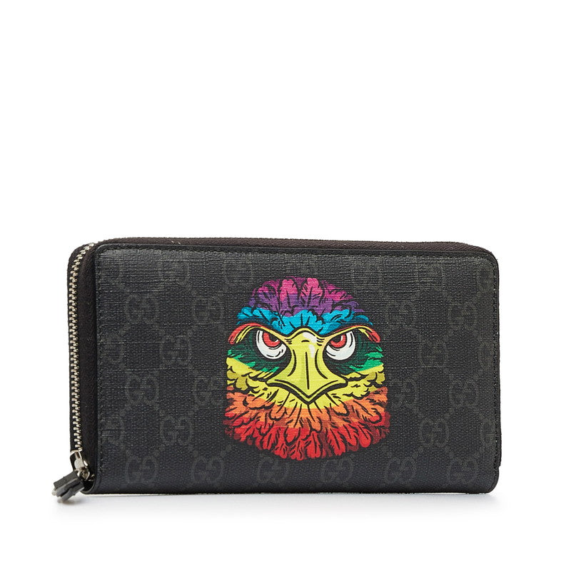 Gucci GG Bestiary Eagle Print Zip Around Wallet  Canvas Long Wallet 451278 in Excellent condition