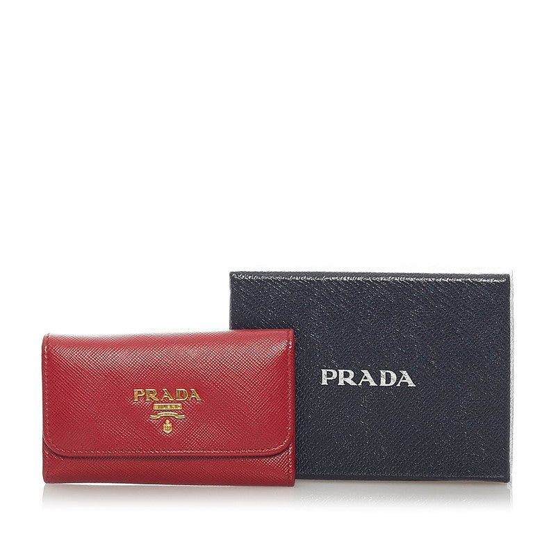 Prada Saffiano 6 Key Holder Leather Other in Good condition