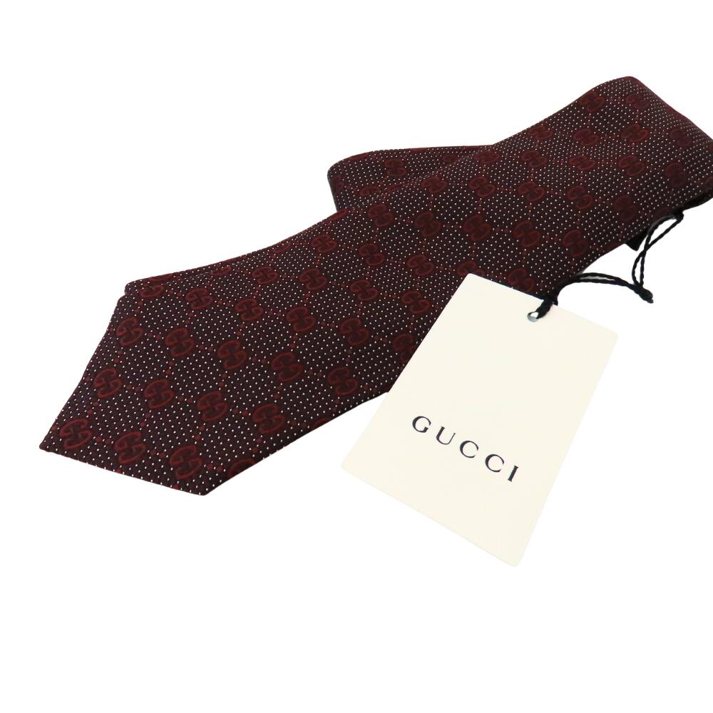 Gucci Silk Tie GG Pattern Red