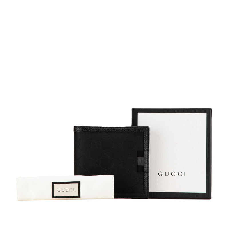 Gucci GG Nylon Leather Bifold Wallet 150413 in Great Condition