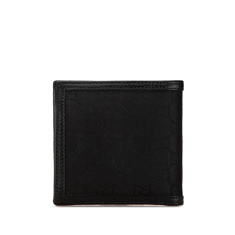 Gucci GG Nylon Leather Bifold Wallet 150413 in Great Condition