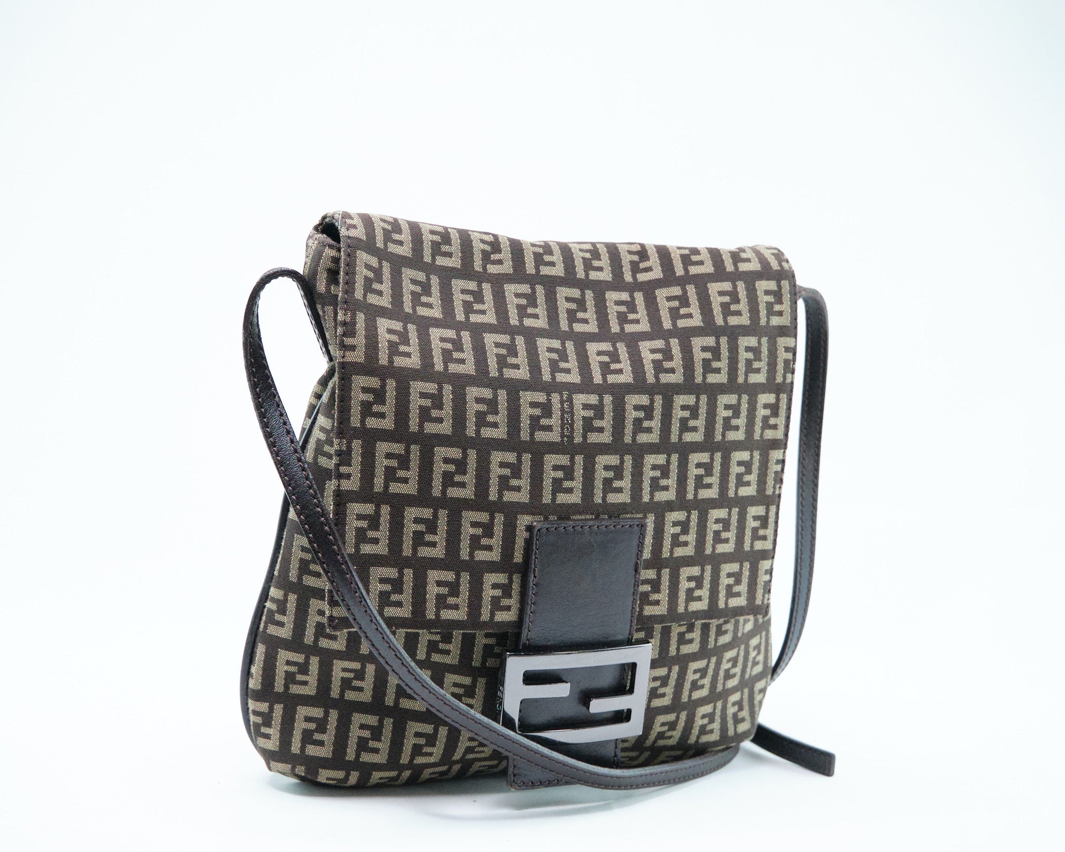 Fendi Zucchino Canvas Crossbody Bag Canvas Crossbody Bag in Very Good Condition