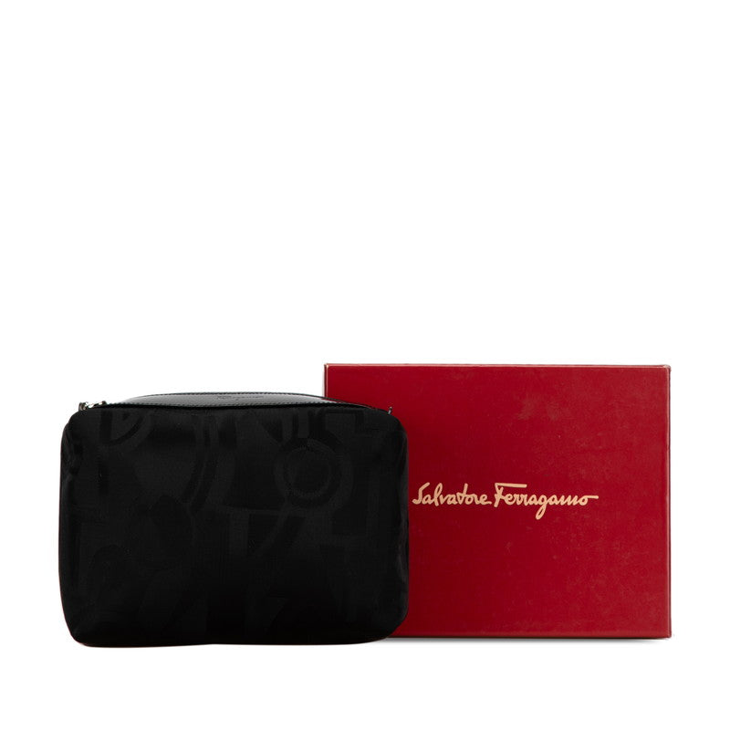 Salvatore Ferragamo Nylon Leather Pouch