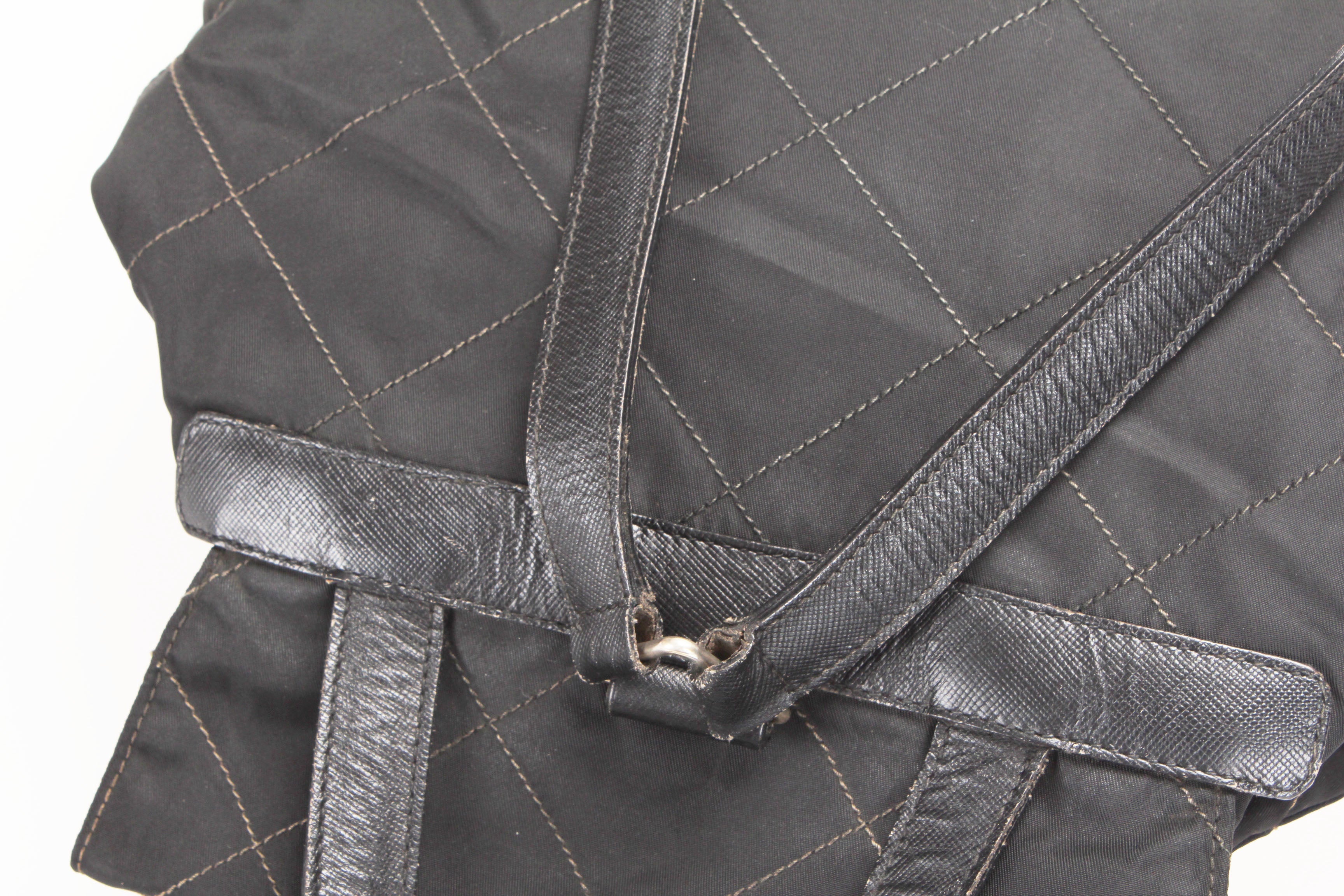 Prada Tessuto Quilted Backpack Canvas Backpack in Good Condition