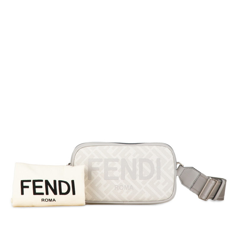 Fendi Zucca Shoulder Bag Gray PVC Leather in Very Good Condition