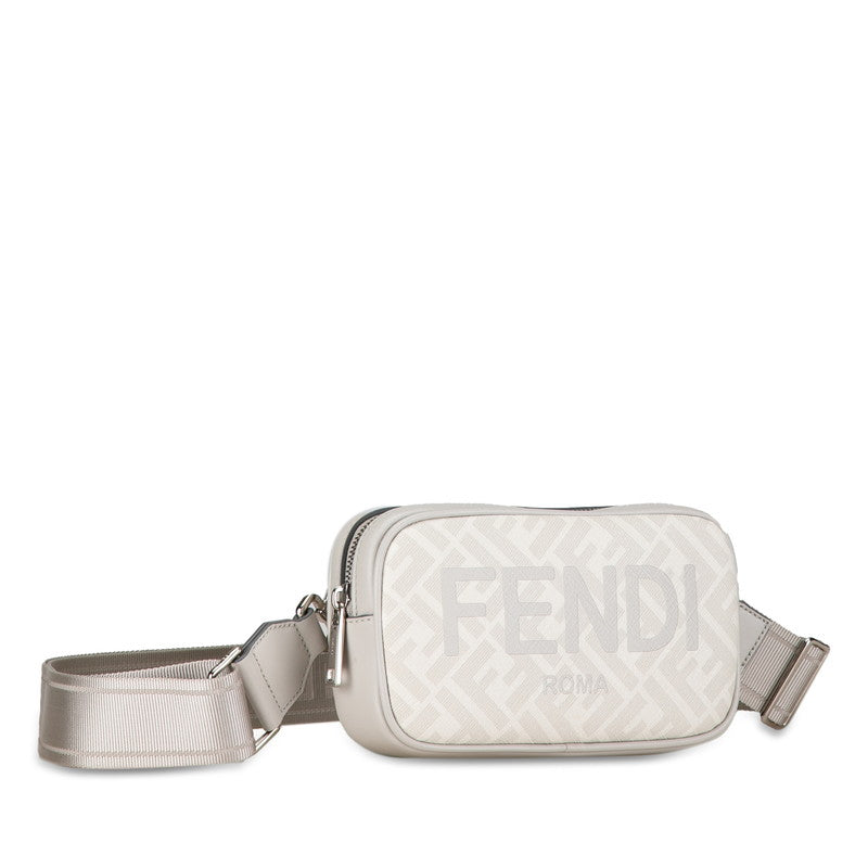 Fendi Zucca Shoulder Bag Gray PVC Leather