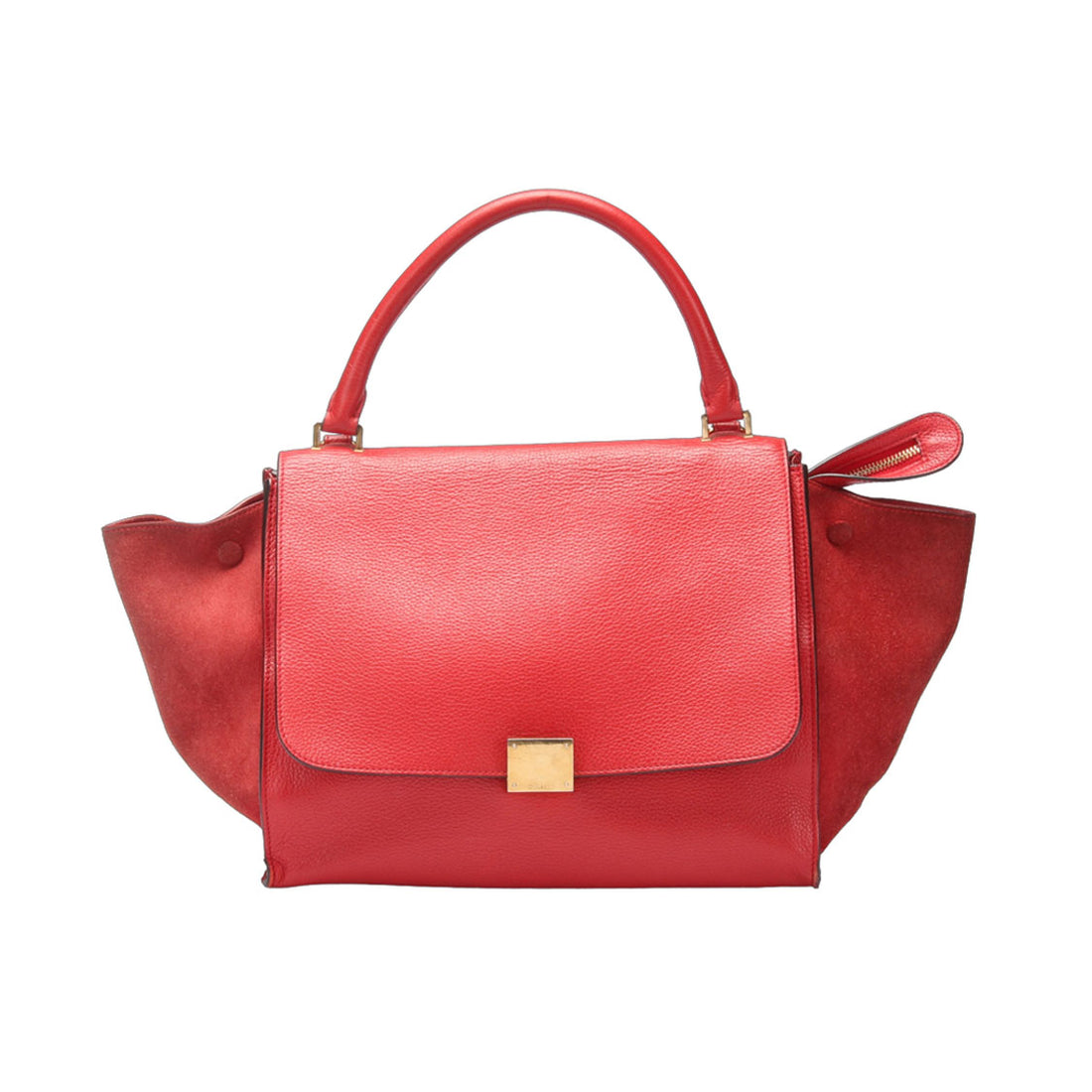 Leather & Suede Trapeze Handbag