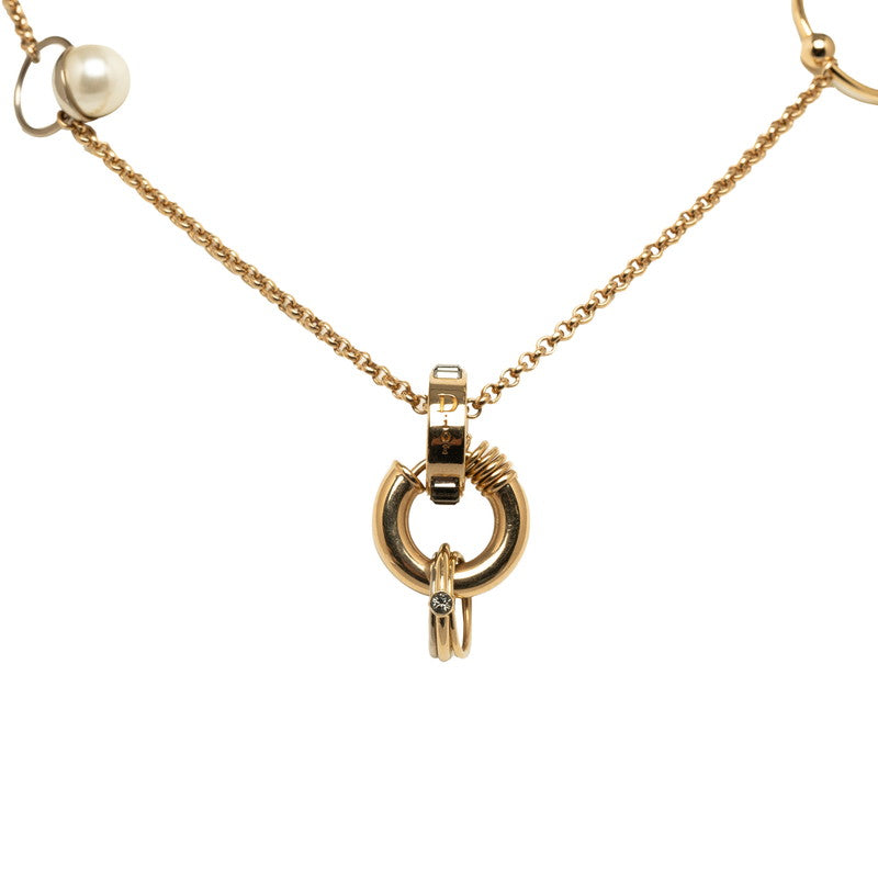 Dior Pearl Necklace Gold Plated