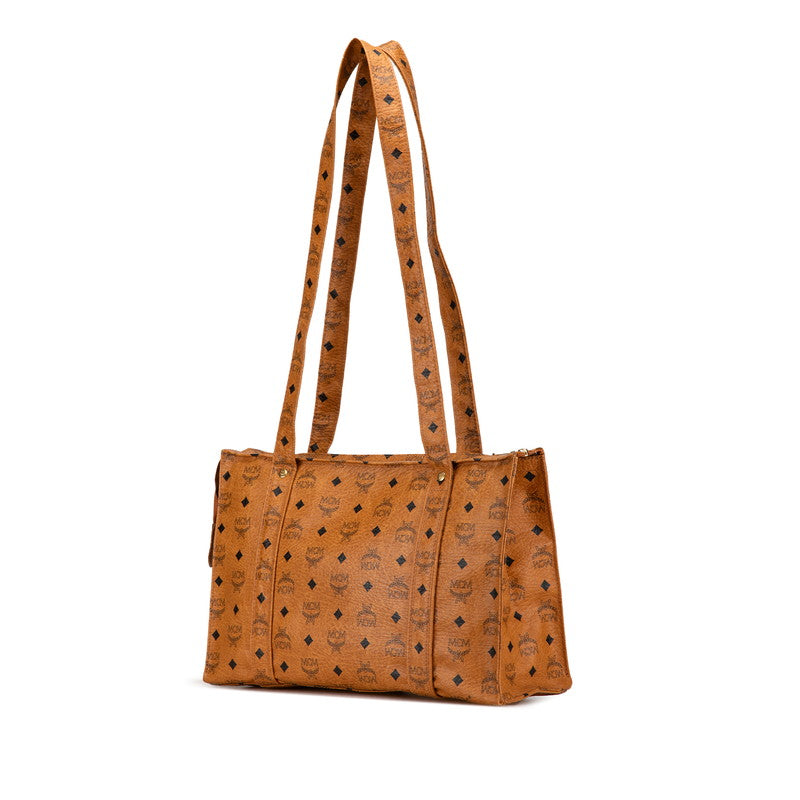 MCM Visetos Logo Leather Tote Bag