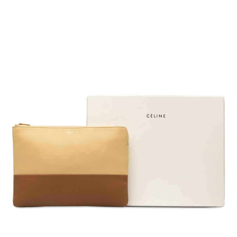 Celine Bicolor Leather Clutch Bag