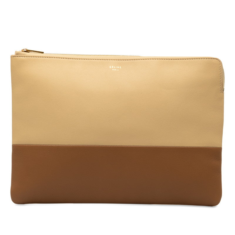 Celine Bicolor Leather Clutch Bag