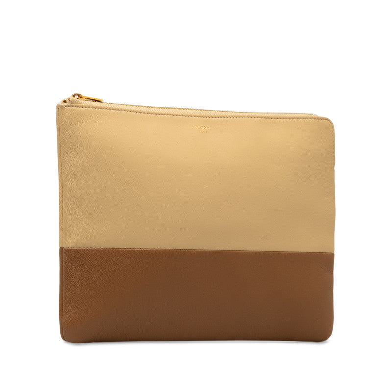 Celine Bicolor Leather Clutch Bag