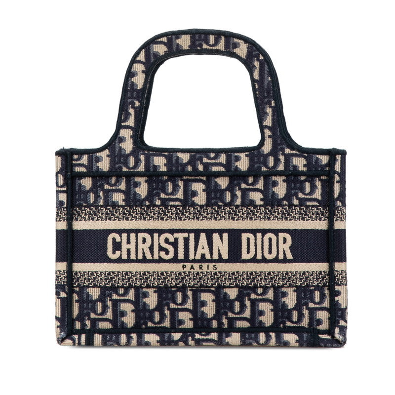 Dior Oblique Embroidery Book Tote Mini Handbag