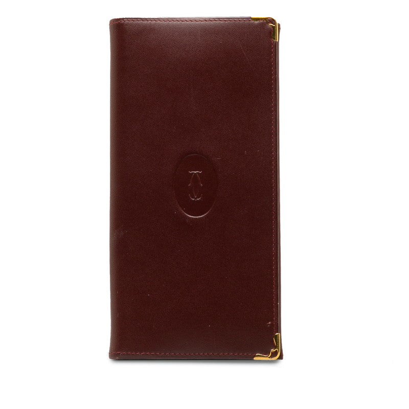 Cartier Must Line Leather Bifold Long Wallet