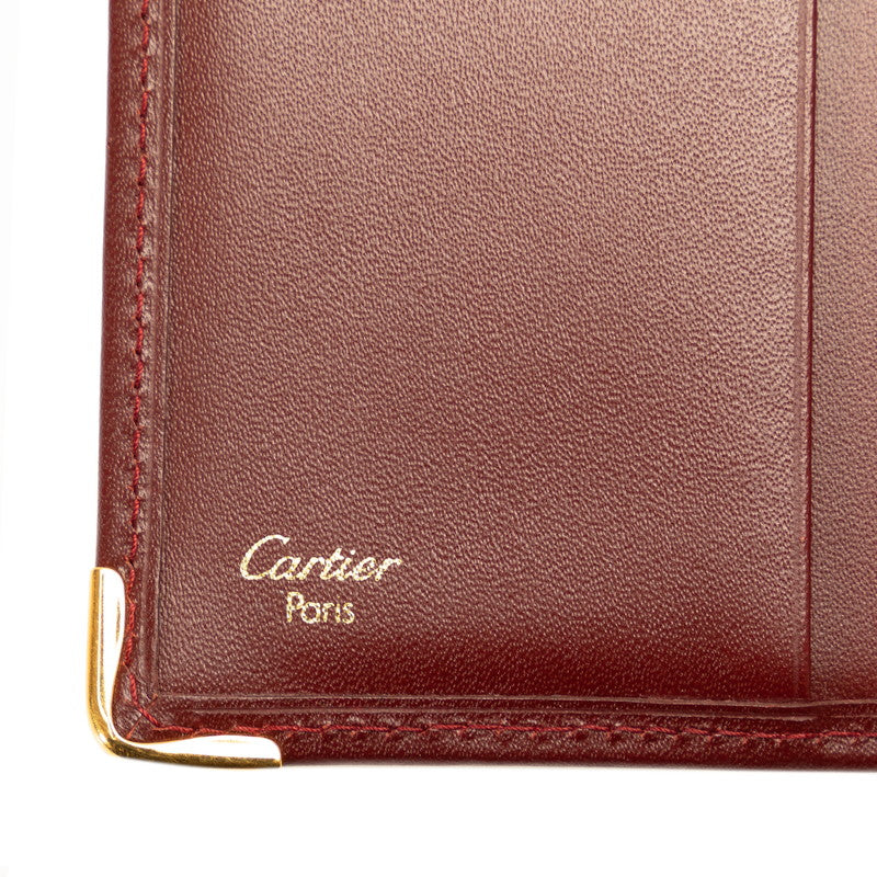 Cartier Must Line Leather Bifold Long Wallet in Very Good Condition